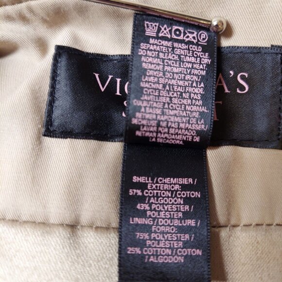 Victorias Secret Womens 4 Double Breasted Trench Coat Belted Jacket FLAW no belt - Picture 9 of 16